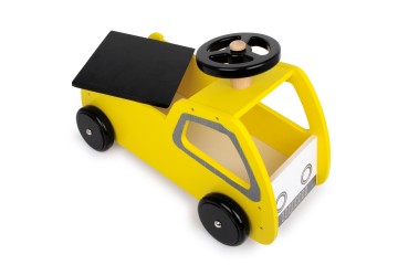 Tom loopwagen geel zwart boven deksel de houtwereld